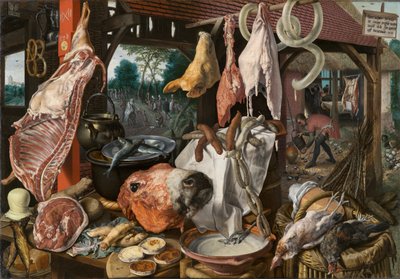 Natura morta con carne e la Sacra Famiglia da Pieter Aertsen